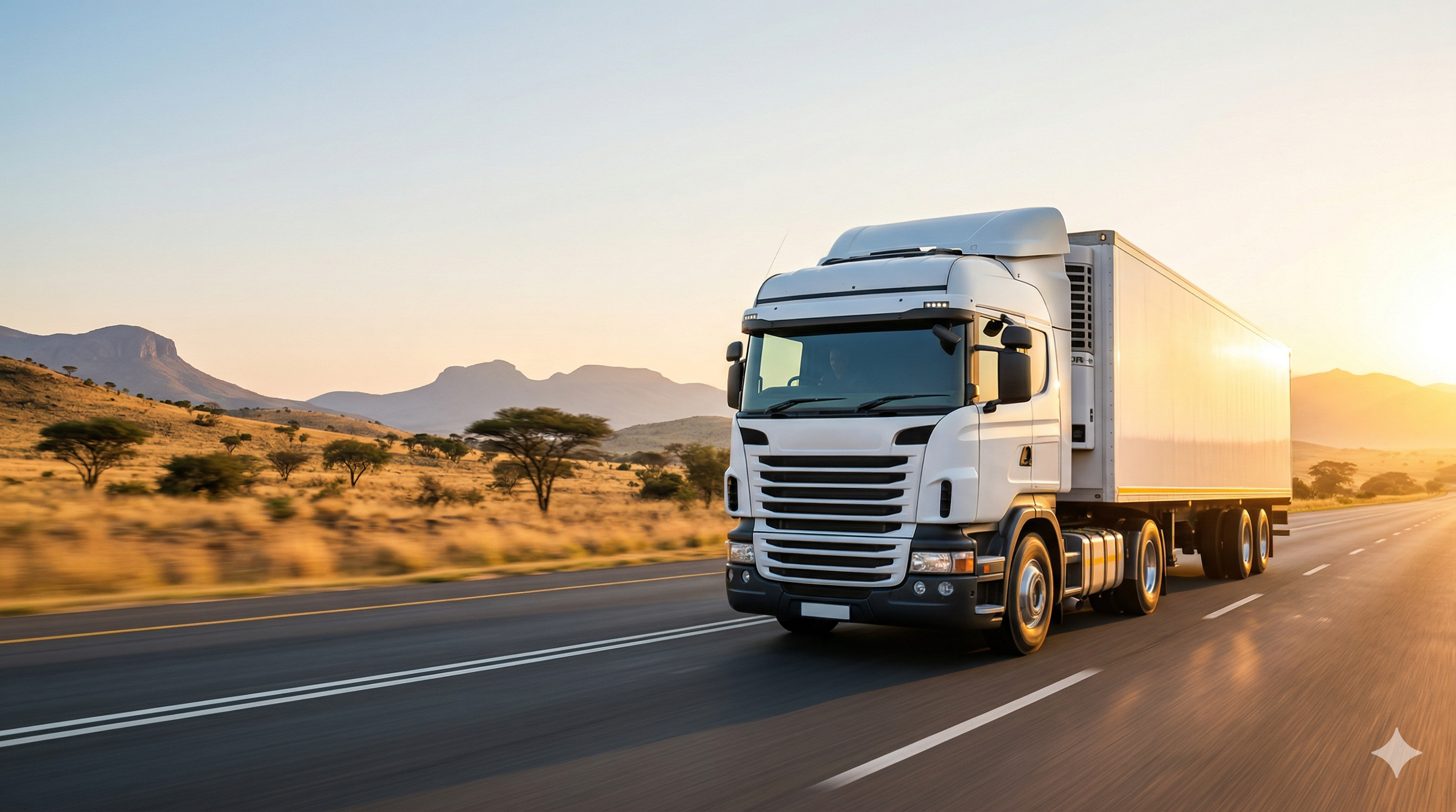 Buffalo's Pride freight truck on Southern Africa highway