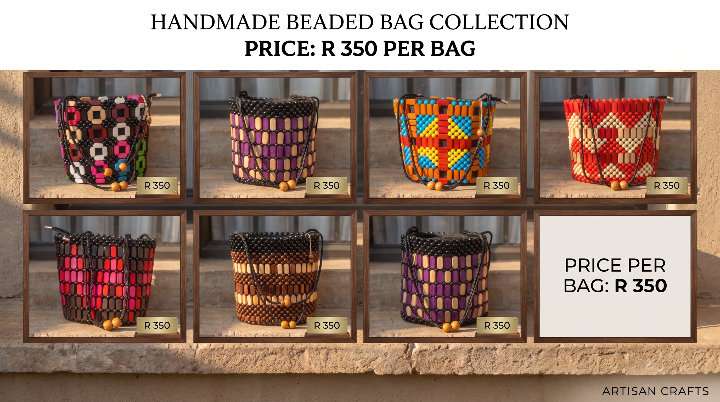 Original Izandla Creations beadwork photographed in an authentic setting