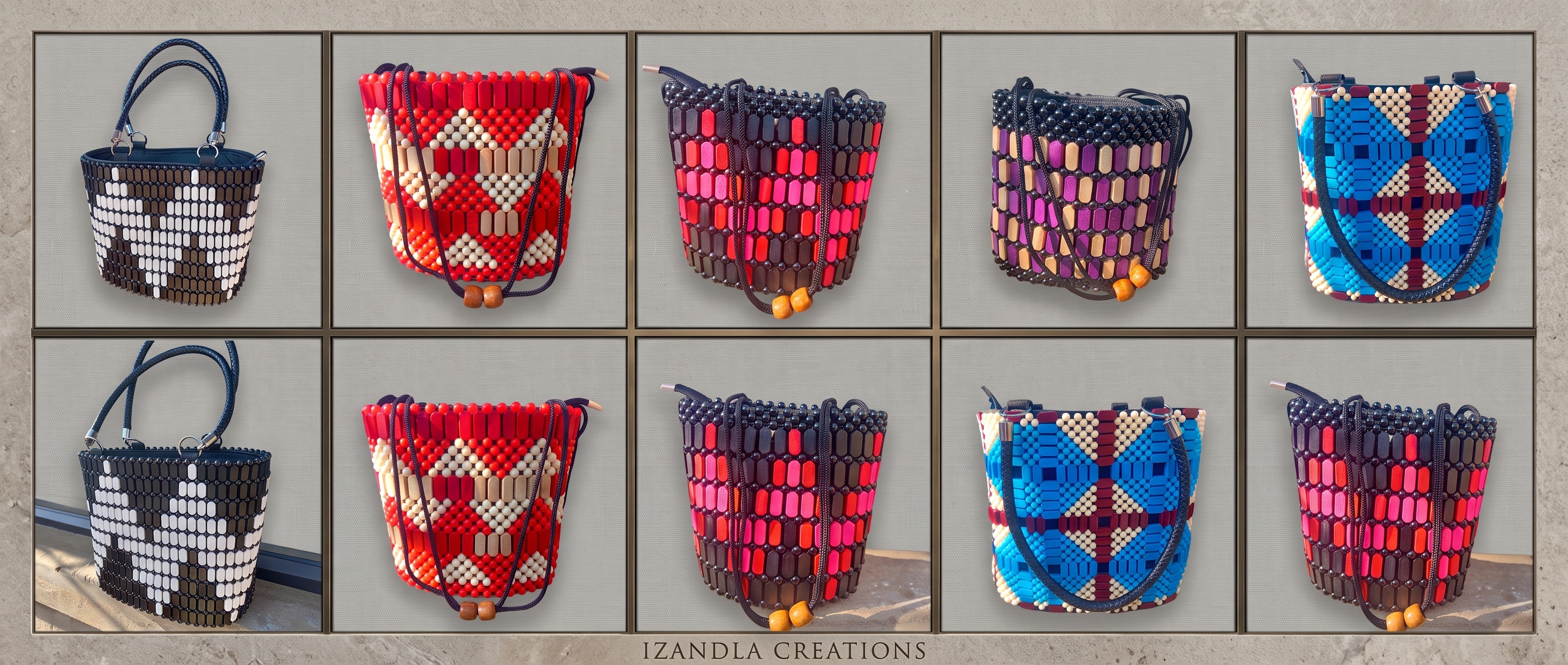 Handcrafted Izandla Creations bags from Soweto