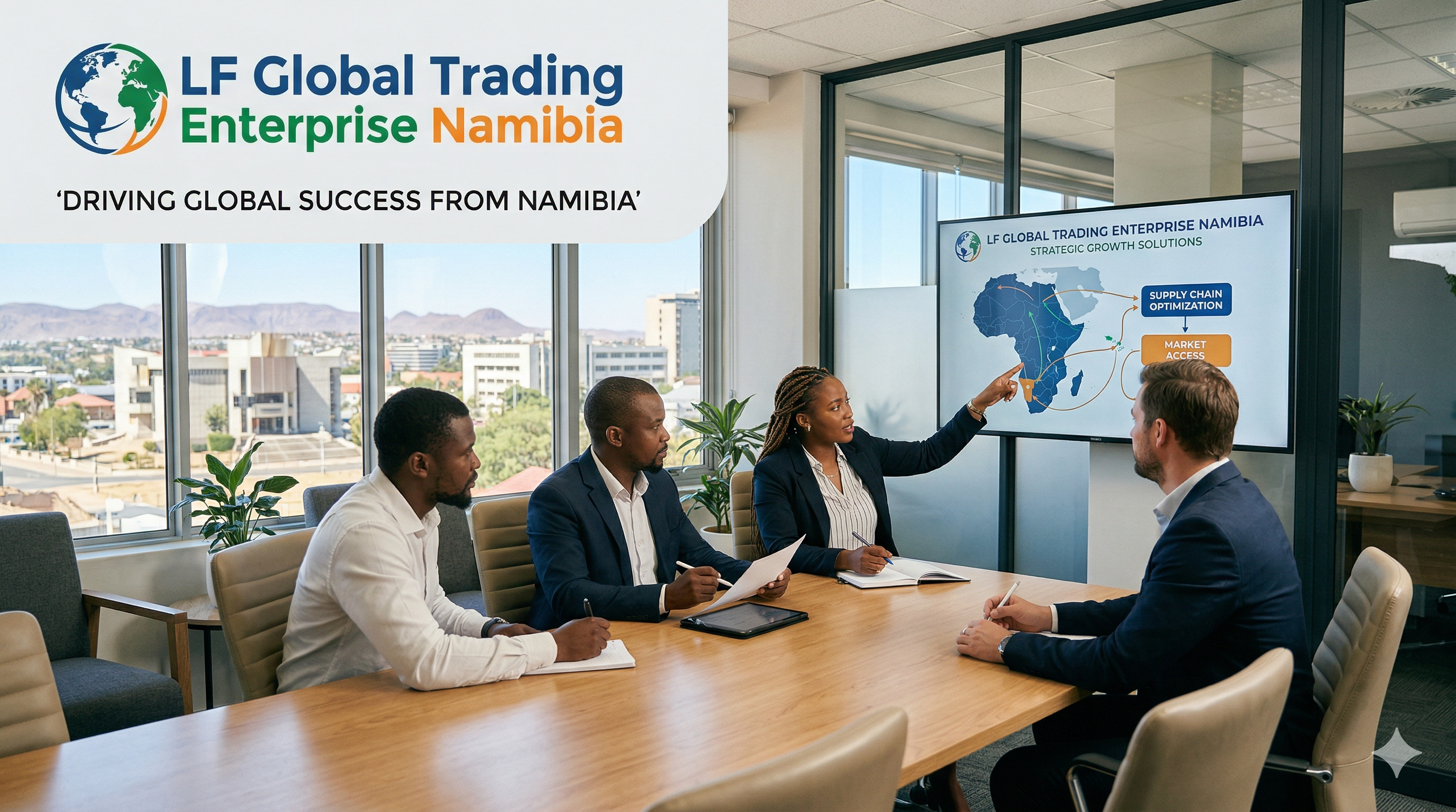 LF Global Trading Enterprise Namibia team collaborating